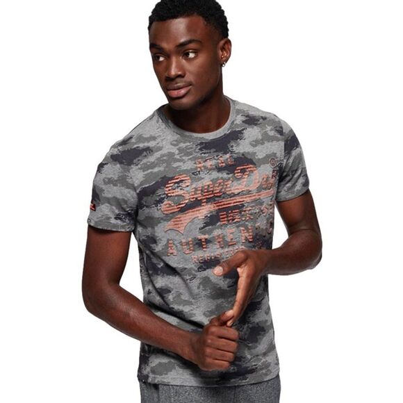 Superdry Vintage Logo Authentic Camo T-Shirt Mens Size S - Picture 1 of 9